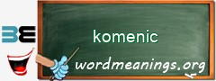 WordMeaning blackboard for komenic